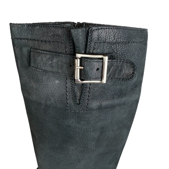 Greyder Black Leather‎ Tall Boots EU 37 US 6.5 Zip Side Closure Block Heel - Picture 5 of 16